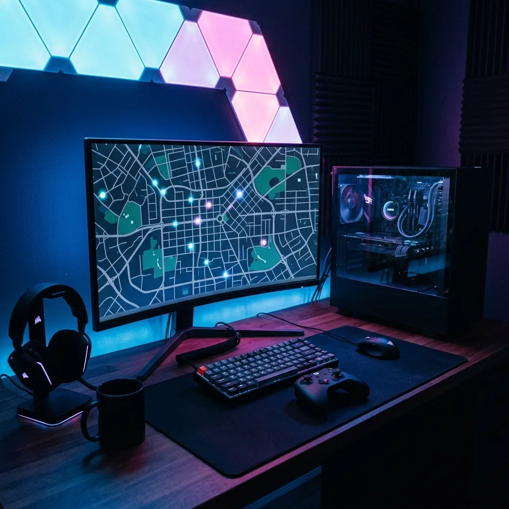 Gaming PC setup ready for a future open-world game release